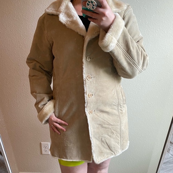 Thick tan leather coat - Picture 8 of 8